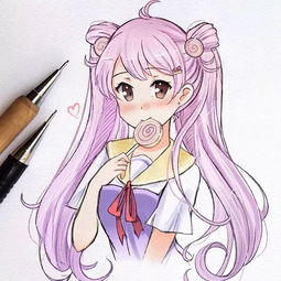 小清新二次元动漫美少女,快保存下来去练习吧