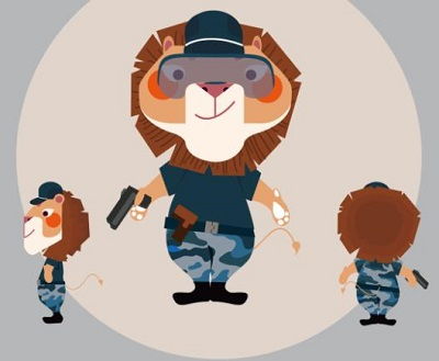 2018世界警察手枪射击比赛卡通形象征集部分作品欣赏