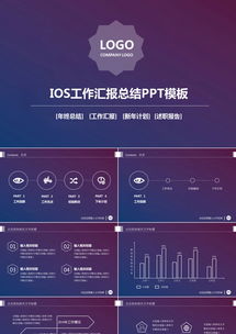 紫蓝色ios工作汇报总结计划ppt模板下载熊猫办公