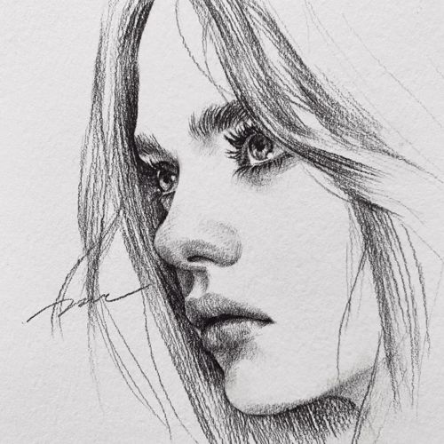这自动铅笔画的素描人物太美了这个画风我爱