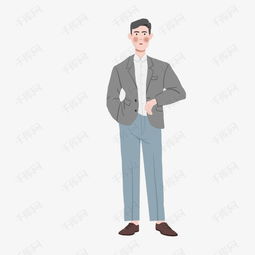 简约手绘穿西装的男孩插画免抠元素素材图片免费下载高清psd千库网图片编号11751703