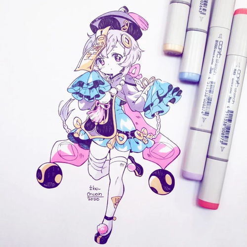 cg原画插画教程q版可爱动漫少女头发上色