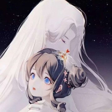 手绘情侣头像一男一女一对两张手绘情侣图片