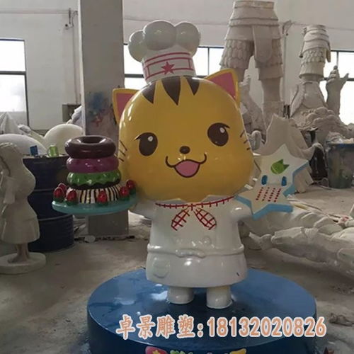 玻璃钢卡通动漫熊猫阿宝雕塑汕头猫玻璃钢雕塑加工厂