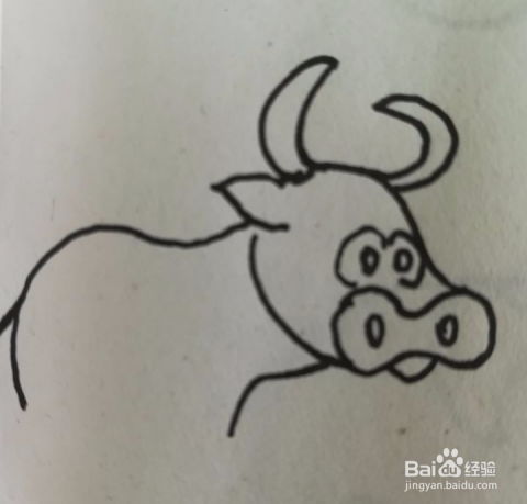 勤劳的牛简笔画怎么一步步画出来