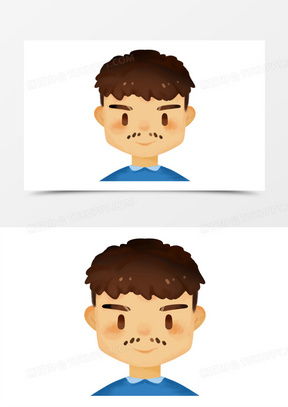人脸图片卡通正面素材下载熊猫办公