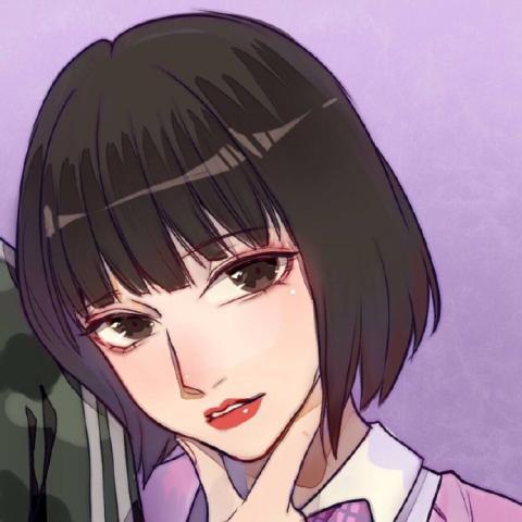简约时尚短发手绘女生头像