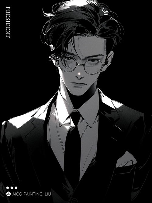 midjourney人物9组霸道总裁卡通人像创作灵感