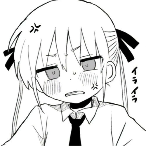 卡通头像漫画风女生头像,黑白动漫头像