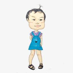 儿童节蓝色漫画卡手绘通画小朋友免抠图片素材其他格式下载动漫人物大全