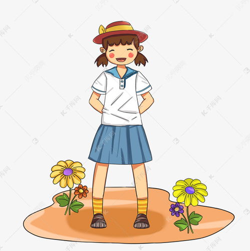 秋季校服卡通女孩人物插画素材图片免费下载千库网