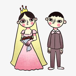 手绘卡通矢量可爱新郎新娘图片素材其他格式下载动漫人物大全