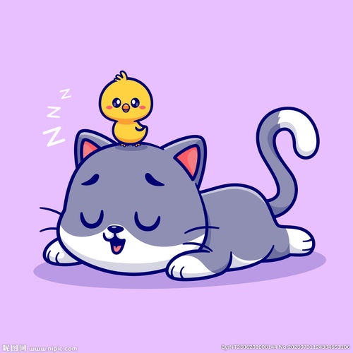 卡通猫睡觉小猫设计图卡通设计
