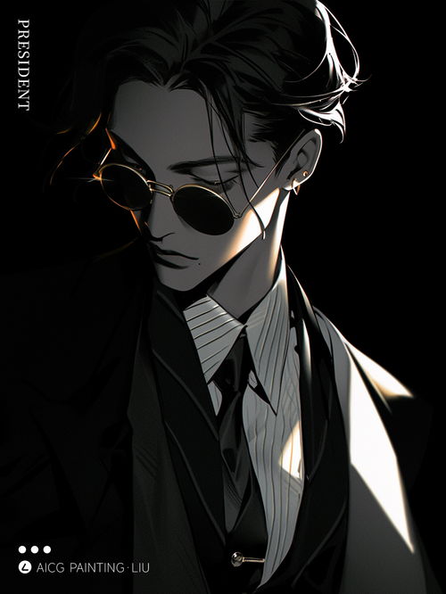 midjourney人物9组霸道总裁卡通人像创作灵感