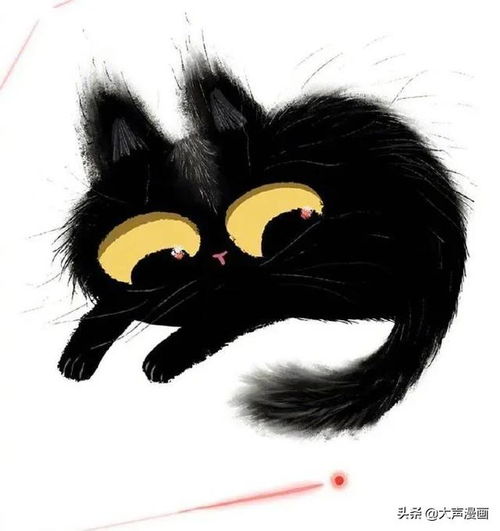 炸毛的黑猫咪萌宠漫画
