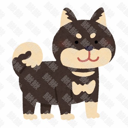 日本柴犬黑色狗狗写实插画的小狗狗手绘卡通插画2手绘png儿童插画免扣素材1阿猫阿狗
