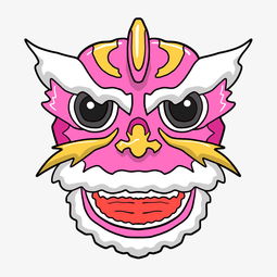 手绘紫色舞狮头插画图片素材其他格式下载动漫人物大全