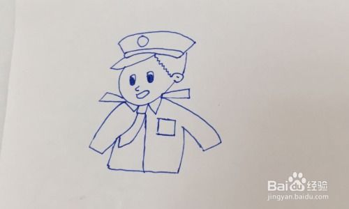 儿童画画警察叔叔的画法