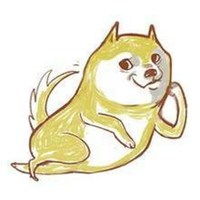 蓝色背景柴犬卡通头像微信头像图片大全