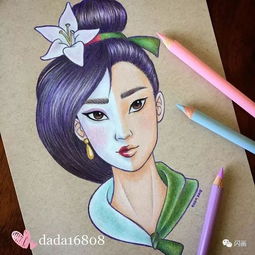 彩铅画迪士尼动画人物二合一