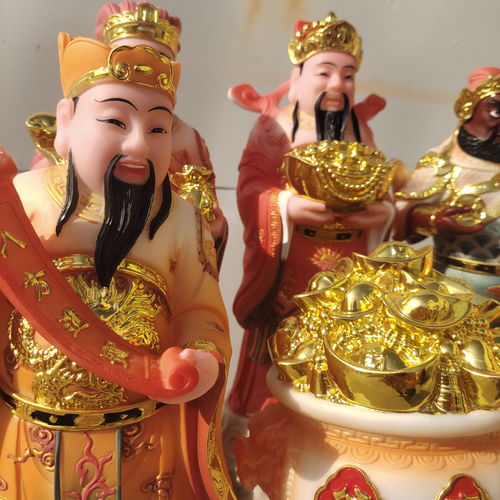 武财神关公帝君神像汉白玉彩绘五路财神神像供奉