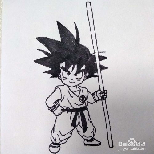 怎么画七龙珠中的小悟空动漫卡通简笔画