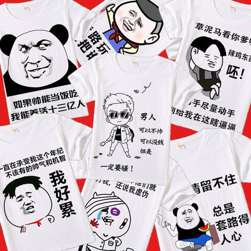 暴走漫画短袖t恤男恶搞内涵段子短袖中国风定制t恤私人定制班服