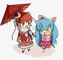姐姐带妹妹玩卡通手绘插画图片素材其他格式下载动漫人物大全