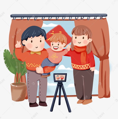 手绘卡通2019新年家人拍全家福素材图片免费下载千库网