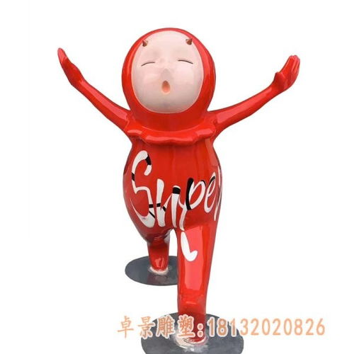 商场几何人物游乐园卡通玻璃钢雕塑青岛几何人物玻璃钢雕塑制作厂