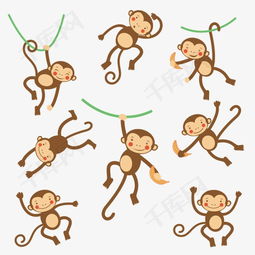 扁平化卡通小猴子素材图片免费下载高清卡通手绘png千库网图片编号3574409
