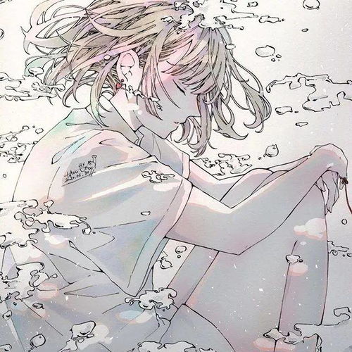 水彩插画自带飘逸的小清新动漫少女