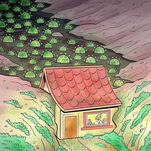 致敬最美逆行者伊朗艺术家alirezapakdel抗疫漫画作品公布