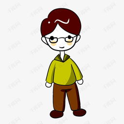 彩色手绘穿黄毛衣的男孩元素素材图片免费下载高清psd千库网图片编号11783819