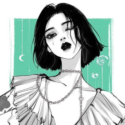 黑白手绘动漫女头万圣节终于向女生头像我要个性网