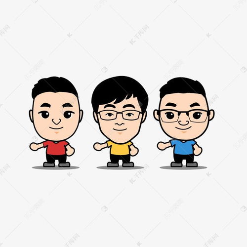 q版大头娃娃卡通角色三人组合矢量形象素材图片免费下载千库网