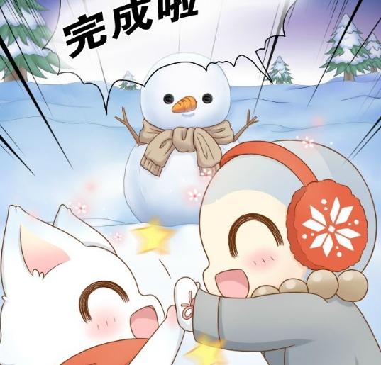 给我来个小和尚小狐狸馒头冬日堆雪人,时刻不忘秀恩爱