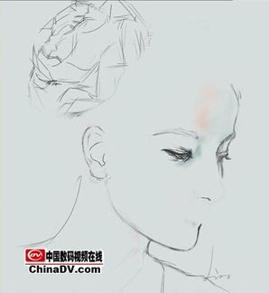 手绘国外美女