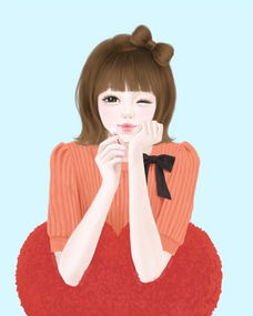 插画绘画美好女孩
