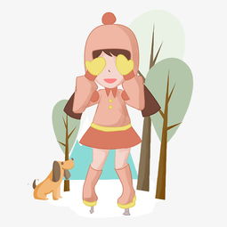 手绘冰雪运动滑冰小女孩人物插画图片素材其他格式下载动漫人物大全