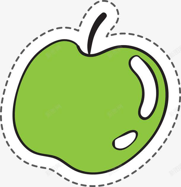 手绘线稿苹果卡通贴纸设计图片免费下载页面网页平面电商创意素材手绘虚线素材