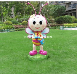 玻璃钢卡通蜜蜂,小区卡通动物雕塑