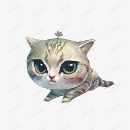 手绘水彩头戴小花动物可爱小猫咪素材图片免费下载高清卡通手绘png千库网图片编号7916064
