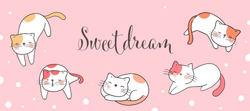 可爱卡通手绘猫咪插画日韩圣诞猫咪扁平化eps源文件线稿矢量素材可爱手绘猫咪