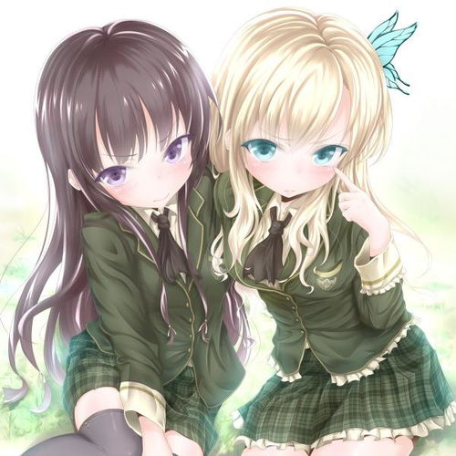 双人的漫画美少女图片