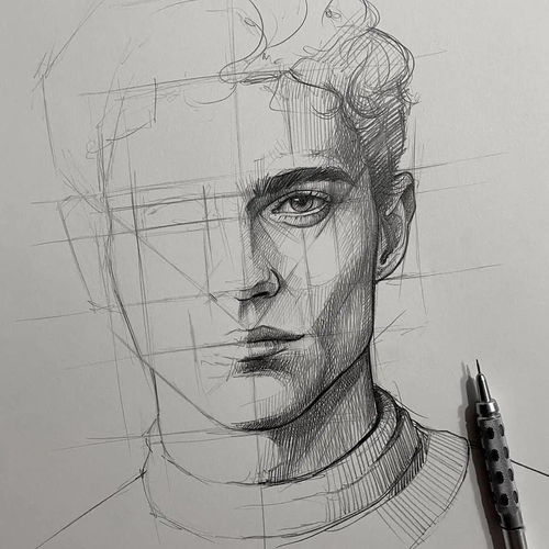 作品欣赏意大利画家尤苏波夫,这些素描头像绝了
