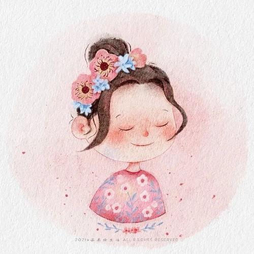 头像可爱女生水彩小头像女生闺蜜摩尔庄园装在盒子里的人
