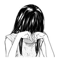 求动漫黑白头像女