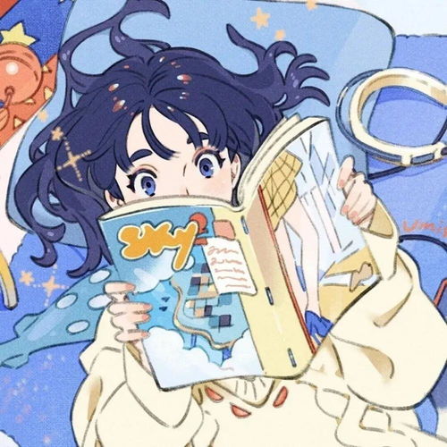 动漫女头蓝色系手绘女生头像壁纸
