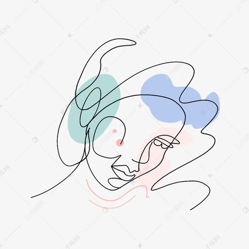 卡通手绘线条极简女人素材图片免费下载千库网